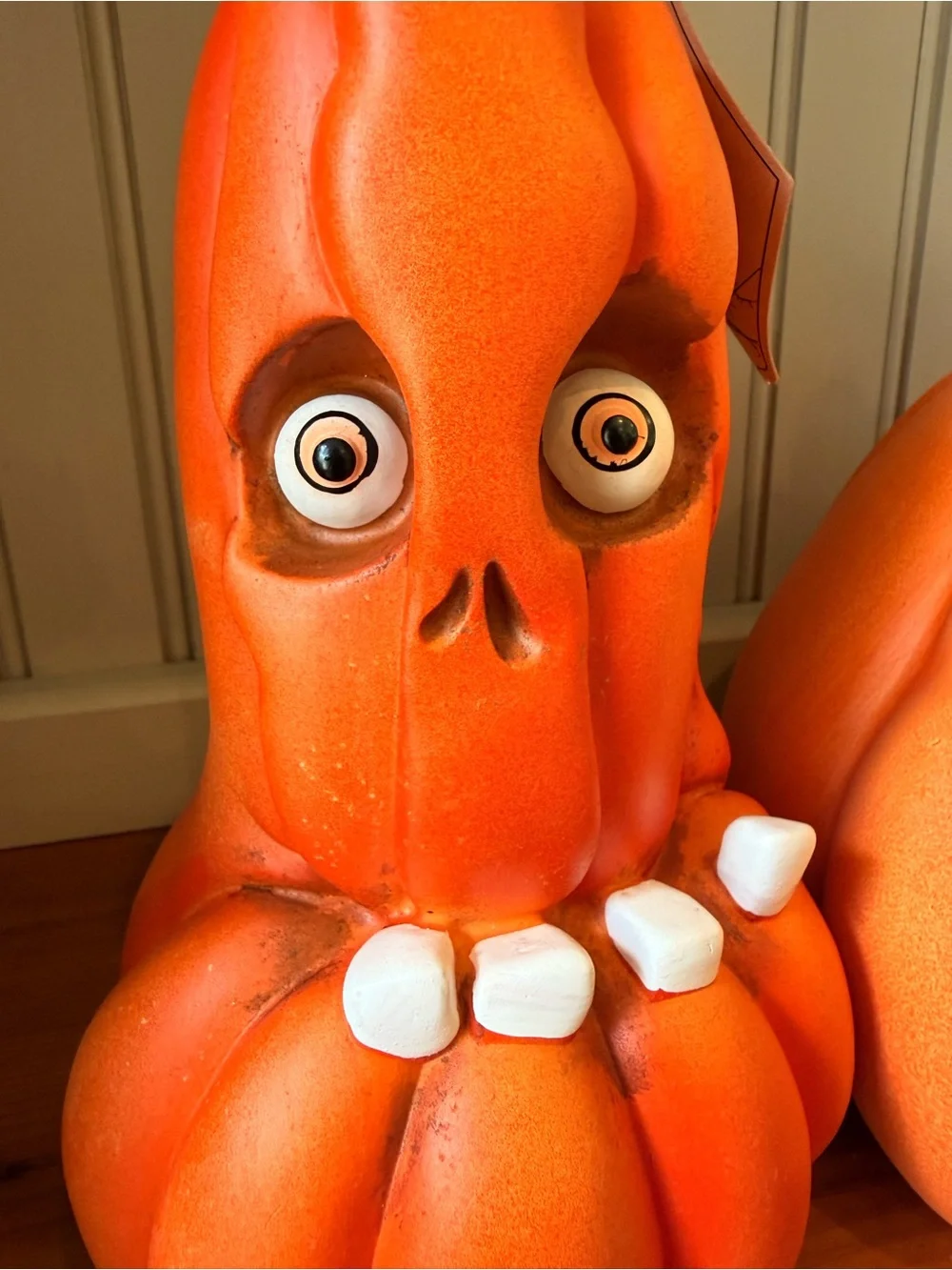 Whimsical Orange Pumpkin Head Halloween Decor Pair by Hallow’s Eve
